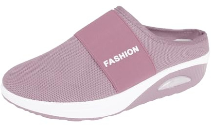 Chaussons orthopédiques pour femmes d'été, chaussures orthopédiques pour femmes avec coussin d'air, slip on doux et confortable, pantoufles en maille antidérapantes, respirantes, bout fermé