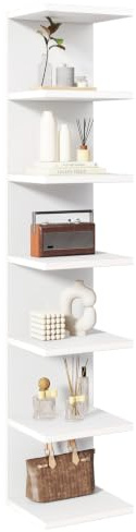 IBUYKE 7 Tier Wall Shelf Unit Floating Shelves,Lack Shelf for Wall Storage for Bedroom,Office,Bathroom White WBC018W