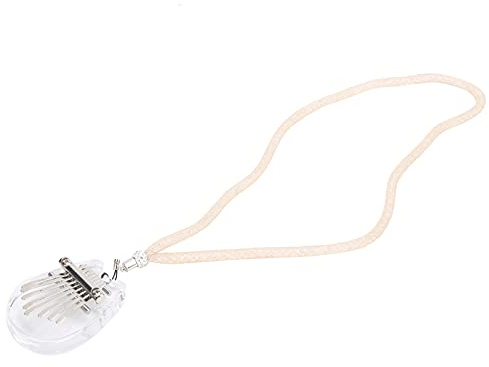 Kalimba de 8 tonos Ainoli, mini piano de pulgar de cristal, instrumento musical portátil de acrílico con cordón.