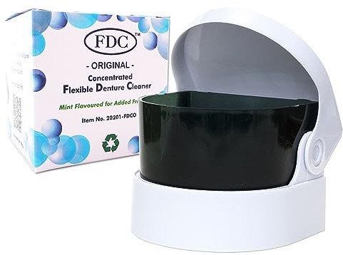 FDC Sachets & Sonic Cleaner - 12 Sachets 3 Months Supply Valplast Flexible Denture Cleaner (Batteries NOT Included)
