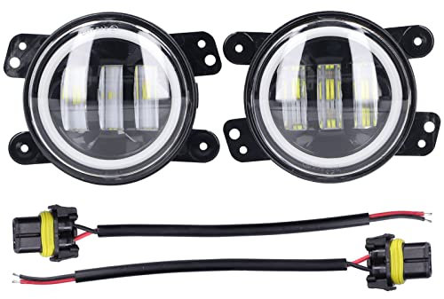 Yuecoom 10‑30V Angel Eyes Light 30W 3000LM LED Fendinebbia anteriore per auto, camion, furgone, rimorchio universale