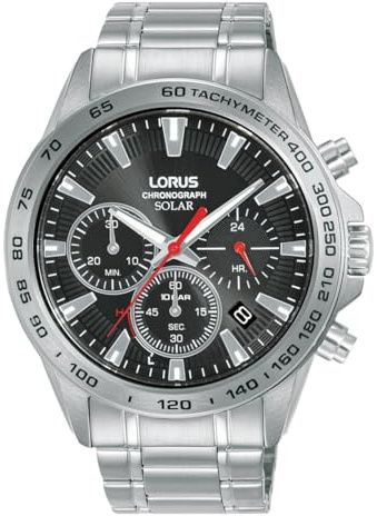 LORUS Herren Analog Quarz Uhr mit Edelstahl Armband,Silber