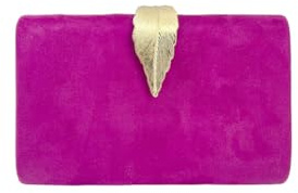 MODELISA - Bolso Clutch Cartera De Mano Hoja Cadena Hombro Fiesta Noche Boda Evento Novia Mujer (Buganvilla)