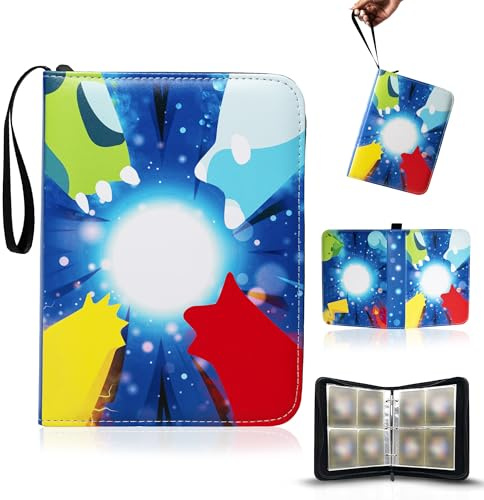 Album Cartas Coleccionables (480 cartas) - Archivador cartas con Bolsillo Lateral - Álbum Cromos Coleccionables - Album para Cartas de Coleccion - Clasificador con cremallera - Card Binder