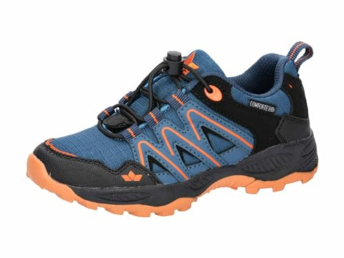 Lico Leander - Zapatillas de Trekking, Color petróleo/Negro/Naranja, Talla 38 EU, Azul petróleo, Negro y Naranja., 38 EU