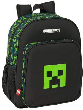 MINECRAFT TNT - Mochila Escolar Niño, Mochila Infantil, Adaptable a Carro, Ideal para Niños en Edad Escolar, Cómoda y Versátil, Calidad y Resistencia, 32x12x38 cm