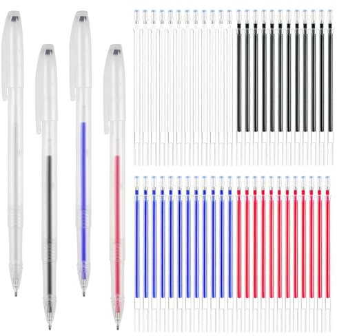 Megcdtr Hitze löschbare Stifte, 56 Stück Stoffmarkierstifte, 4 Farben, 0.5mm, für Quilten, Nähen, Stoffe Markieren, Textilien, Schuhabdrücke, Stickerei, Kreuzstich