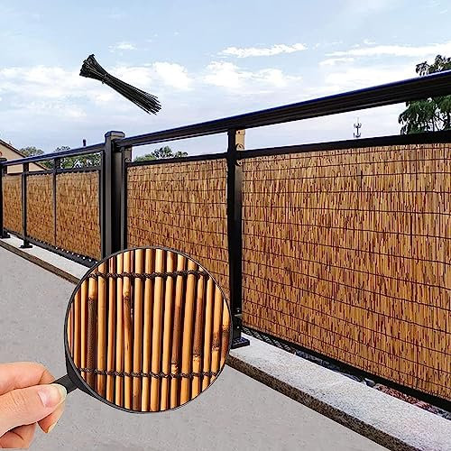 Clôture de balcon avec natte en osier résistant aux intempéries - Pour décoration de balcon - Protection solaire - 50 x 100 cm