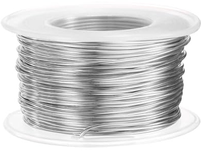 QUARKZMAN 18 Gauge pysseltråd aluminiumtråd 1,0 mm x 30 m (D x L) flexibel aluminiumtråd metall smyckestråd blomtråd för smyckestillverkning modellering hantverk gör-det-själv, silverton