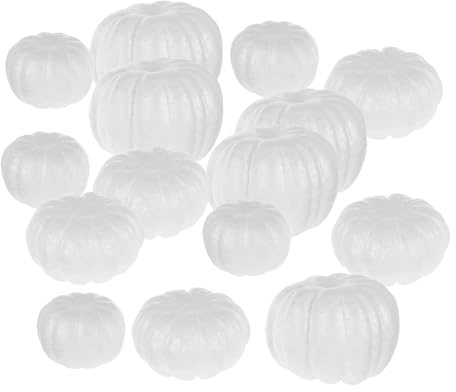 Baoblaze 15Pcs Foam Pumpkins Polystyrene Pumpkins Handmade Vegetable Decorating Artificial Pumpkin Crafts for Halloween Autumn Fall Harvest Birthday, 15pcs-60mm&80mm&120mm