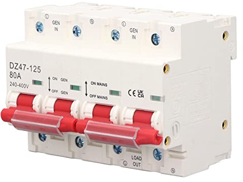 Generic Disjoncteur de Verrouillage, Commutateur de Transfert de Puissance Double Haute capacité avec Barre Omnibus pour Hôpitaux et Gratte-ciel PA66 2P + 2P 80A