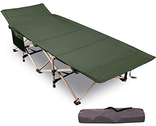 REDCAMP Feldbett Campingbett Kappbar, Max Statische Belastbarkeit 226kg，XXL Faltbar Betten 190 x 71 x 38 cm, Campingliege for für Outdoor Camping Reisen, Grün