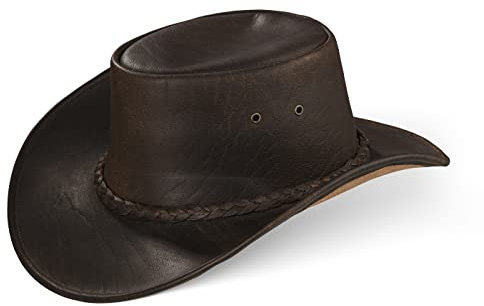 Black Forest Fox Sydney Western Reiten Cowboy Premium Leder Hut Brown Unisex (XL)