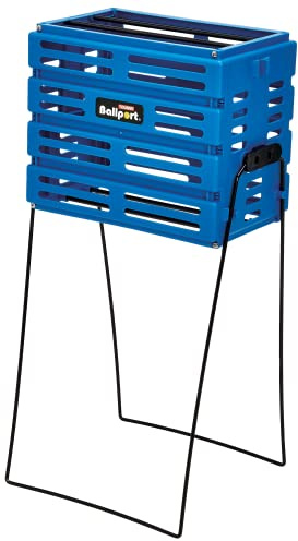 Tourna Ballport Tennis Ball Hopper Holds 80 Balls Durable and Lightweight, Blue