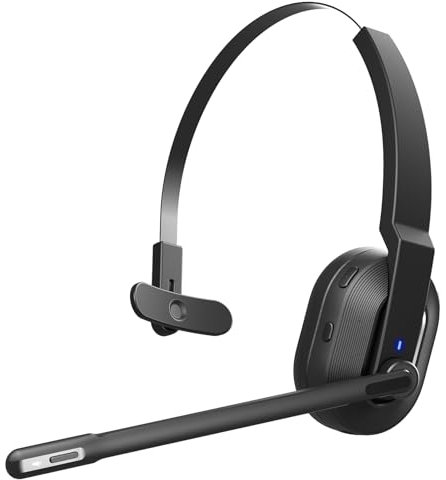 EKSA H5SE Auriculares Bluetooth con Micrófono 45 Tiempo de Reproducción Auriculares Inalambricos PC, Cascos con AI Micrófono Cancelación Comerciales para Oficina/Hogar