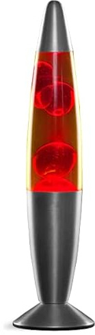 FlashPrix Lampara de Lava Roja, 34 cm de Altura, Base Gris