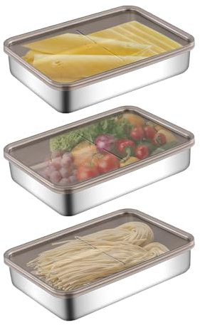 Chrrapte Recipiente de Almacenamiento de Carne Modula 3 Piezas, Organizador nevera Preservación alimentos,Caja de Almacenamiento Frigorífico con Tapa,Adecuado para Almacenar Cárnicos,Porta quesos