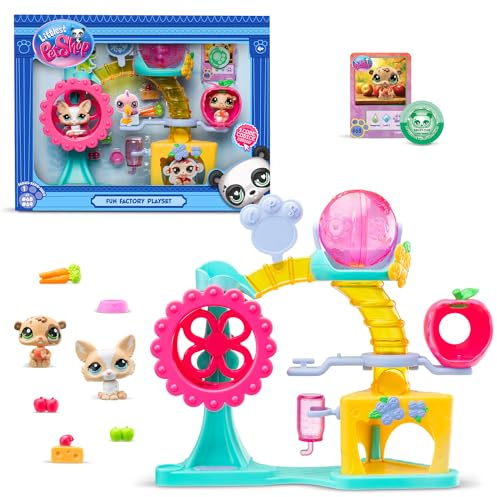 Littlest Pet Shop, Playset Hora de la Diversión, Cabezas Móviles, Gen 7 (Mascotas #69 y #68), para niños a Partir de 4 años, BF00519 Multicolor