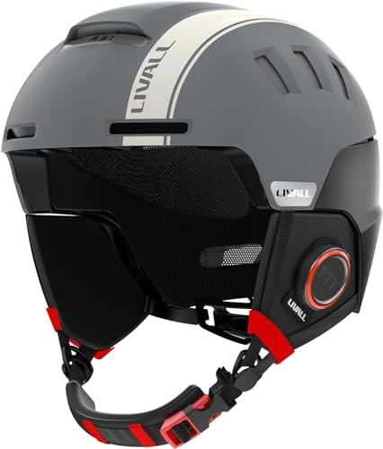 LIVALL RS1 Smart Bluetooth Ski Helmet with Built in Speakers & Microphone, Patented Fall Detection & SOS Alert, Adjustable Venting and Goggles Compatible, Snow Sport Helmets for Men Women Adults