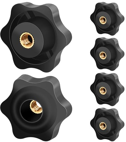 Caianwin 6 Pièces Ecrou à PoignéE En éToile M6 DiamèTre ExtéRieur 38mm Vis MoletéE Filetage Moleté Bouton De Serrage Pour Machines Et éQuipements, Meubles, Machines-Outils, Appareils De Fitne