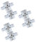 UKCOCO 3 Set Cerniera Nascosta Acciaio Inox Acciaio Inossidabile Cerniera Per Controporte Nascosto Se Stesso Box Auto Chiusura Cerniera Per Ante Cerniera A Croce Silver 2 Pezzi * 3