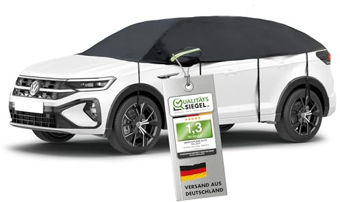 WALSER Presenning bil All Weather, presenning vattentät, 100 % väderbeständig bilpresenning, bilöverdrag utomhus, bilöverdrag vattentät, bilpresenning halvgarage storlek 7 SUV/van svart