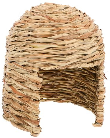 Abaodam Maison Herbe pour Lapin Et Cobaye Cachette Naturelle avec Ouvertures pour Jouer Et Dormir Abri Léger Et Portable