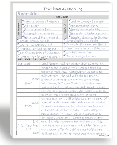 Task Planner & Activity Log Notepad – 60 Page Undated Daily & Hourly Planning Pad, To-Do List, Checklist, Track Time & Tasks, ADHD Tracker – Organize Workday, Boost Productivity – 8.5 x 11 Tear Sheets