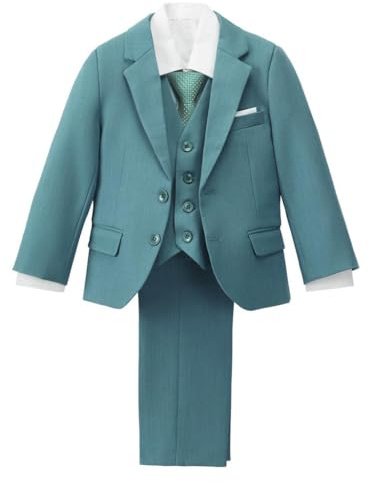 Lito Angels Costume Cérémonie 5 Pièces Garçonnet, Vert Émeraude, 4 Ans
