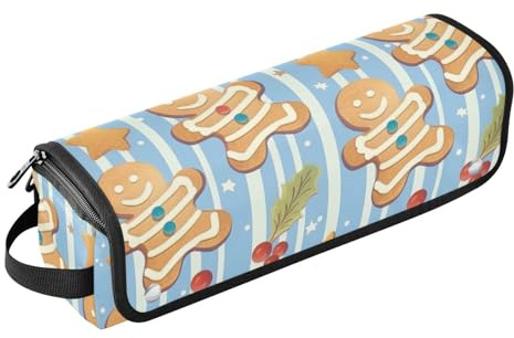 GuoChe Avec tapis résistant à la chaleur pour fer à lisser, fer à friser, sèche-cheveux, bonhomme en pain d'épices, étui de voyage de Noël pour femme