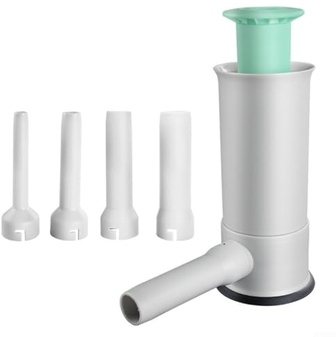 babominimer Máquina de llenado de salchichas, relleno manual de carne con 4 tubos de relleno, acero inoxidable y máquina de embutidos de polipropileno para uso doméstico, mango ergonómico y diseño de