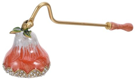 Homoyoyo Spegni Candela a Manico Lungo in Lega di Zinco con Copertura a Fiore Estintore Rustico per Cera Strumento Sicuro per Uso Domestico e Decorazione Vintage per Cucina e Feste