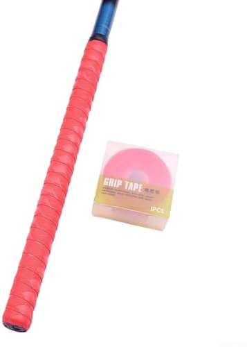 Gdfnmogo Sangle antidérapante pour canne à pêche, revêtement EVA/PU pour un confort amélioré et une absorption des chocs, compatible avec les raquettes de badminton, tennis, squash, Bi(rouge)