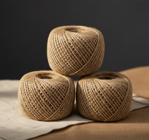 BOODPET Lot de 3 rouleaux de ficelle en jute 2 mm x 240 m en fibre