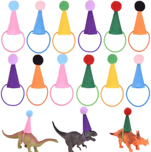 LAKJUOZ 12 Cappelli Mini Party Per Animali Di Peluche, Cappelli A Cono Per Feste Di Compleanno, Bambole, Cani, Gatti, Decorazioni Di Compleanno Per Vari Animali, Decorazioni Per Feste, Cappello A