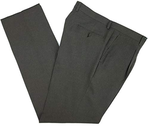 N+1 Pantalone Uomo Classico in Fresco Lana Elegante Vita Alta Gamba Larga 46 48 50 52 54 56 58 60 (56(104cm) - Marrone)