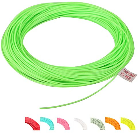 Maimumcatch Bestpreis Fliegenfischen Schnur, Schwimmende Fliegenschnur und Fliegenschnur Combo mit Backing Vorfach und Tippet (1F/2F/3F/4F/5F/6F/7F/8F/9F/10F) (Hellgrün, WF6F)