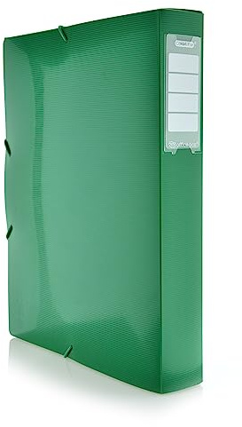 Carpeta de Gomas - Caja de Proyectos A4+ con Cierre de Gomas - REF.55011-VO- Lomo de 50 cm. En 12 Colores Colorline by Office Box - Fabricado en Polipropileno 100% Reciclable (Verde Oscuro)