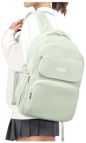 HYC00 Mochilas Escolares Adolescente Mochila Colegio Niña Universitaria Backpack Mochilas Tipo Casual Mochila Escolar Mochila Instituto Mujer Escolar Mochila Portatil 14 Pulgadas,Verde Menta
