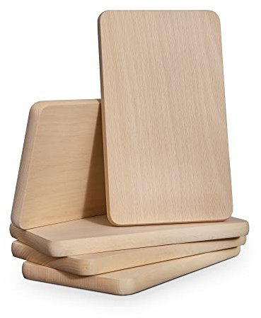 Lot de 1 planches à petit-déjeuner en bois de hêtre - 23 x 15 x 1,5 cm - Pour la cuisine - En hêtre naturel non traité - Planche à découper - Planche à découper