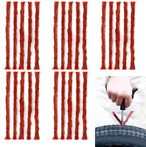 Tubeless Tire Repair Kit 25 Stück, Reifen Reparatur Streifen Reifenreparaturset Tubeless Bike Reifen Reparatur Kit, Tubeless Reifen Reparatur Vulkanisierungsstreifen für Auto Motorrad LKW