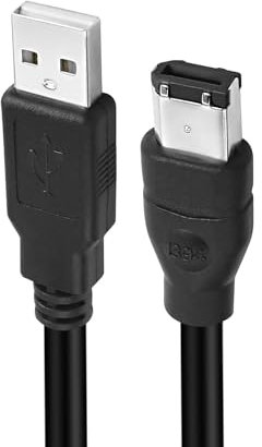 Hanprmeee Firewire to USB Adapter Cable 1.8M, 6-Pin IEEE 1394a Male to USB 2.0 Male Connector Cord for Old DV Cam Digital Camcorder Sound Card HDD Printer Scanner More