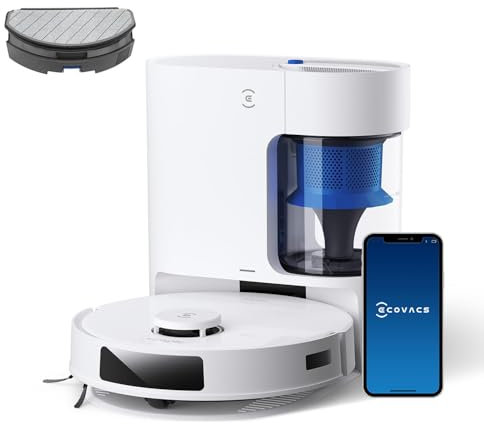 ECOVACS N20 PRO Plus Robot Aspirapolvere Lavapavimenti con Mappatura, 8000 Pa, Pulizia Senza Sforzo per 45 Giorni, Spazzola Antigroviglio, Durata 300 min, Arrampicata da 20 mm
