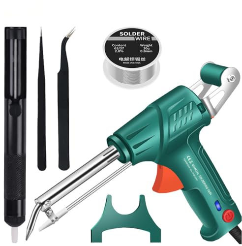Multi-Function Soldering Iron Soldering Gun Set, External Heating Soldering Gun, Multi Function Soldering Gun,Soldering Gun Kit,60w External Heating Soldering Gun (Green)