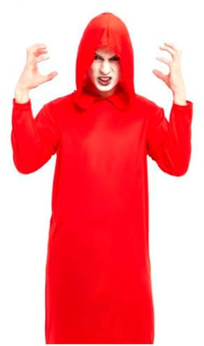Acan Tradineur - Tunica con Capucha - Fabricado en Poliéster - Incluye Tunica - Ideal para Disfrutar de Halloween y Carnaval - Color Rojo - Talla: L