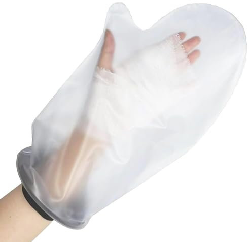 QMINKUN Adult Waterproof Cast Cover Hand for Shower & Bath,Waterproof Protectors Cast and Dressing Cover,Stretchy Neoprene Seal & Reusable PVC Cast Bags,38cmx24cm