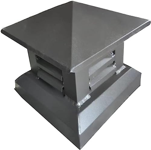 Comignolo, Design A Lamelle Ventilazione, Evacuazione dei Fumi, Antipioggia, Prevenzione del Riflusso Sfiato Quadrato in Lega di Alluminio per Tutti I Tipi di Canna Fumaria, Brown, 25cm/9.84x9.84in