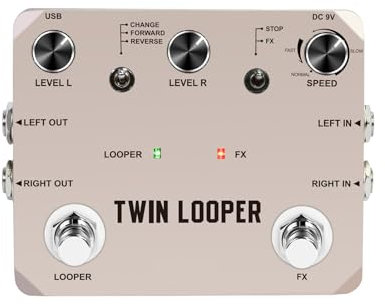SPYMINNPOO Guitar Looper Pedal mit 11 Wiedergabemodi 10 Minuten Aufnahme 24 -Bit -Probenahme für E -Gitarren -Effekte