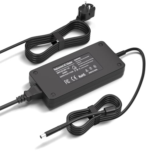 180W AC Adapter passend für Dell Dock WD19 K20A001 D6000 Docking Station Business Monitor WD15 K17A001 Thunderbolt Dock WD19TB WD19TBS TB15 TB16 TB18DC K16A K16A001 Ladegerät Stromversorgungskabe