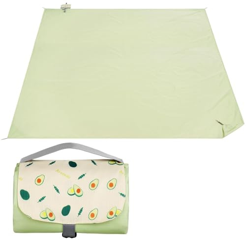 Ainiv Telo da Picnic Impermeabile, 210 x 220 CM (4-5 persone), Coperta da Picnic Portatile, Portatile Tappetino da Spiaggia Pieghevole, Sottile, per Prato, Parchi, Campeggio, Trekking, Viaggi